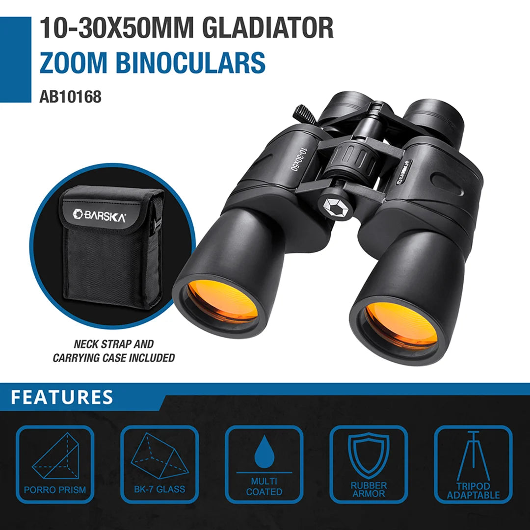 10 30x 50mm Gladiator Zoom Binoculars | AB10168