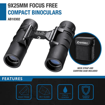 9x25mm Focus Free Compact Binoculars | AB10302