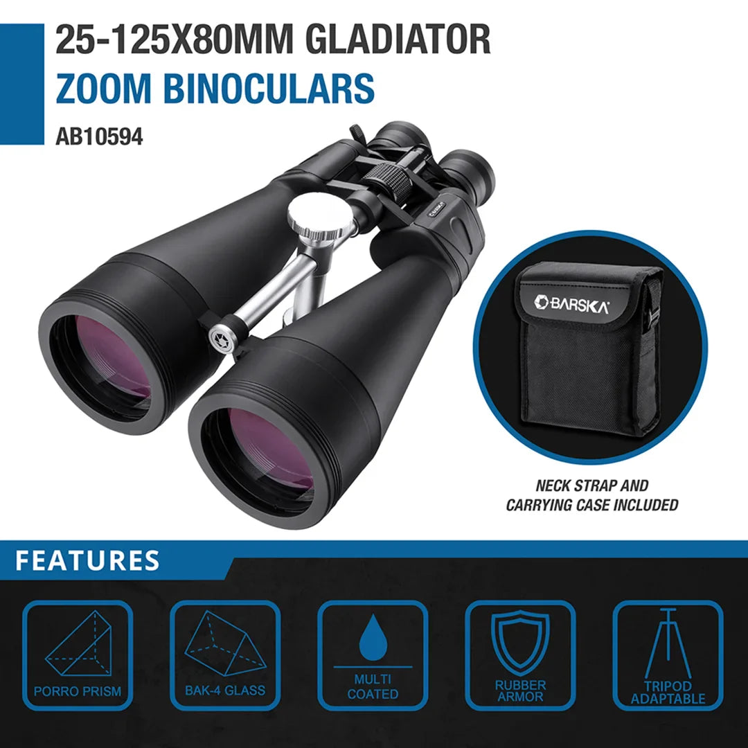 Barska  25-125x80mm Gladiator Long Distance Viewing Zoom Binoculars