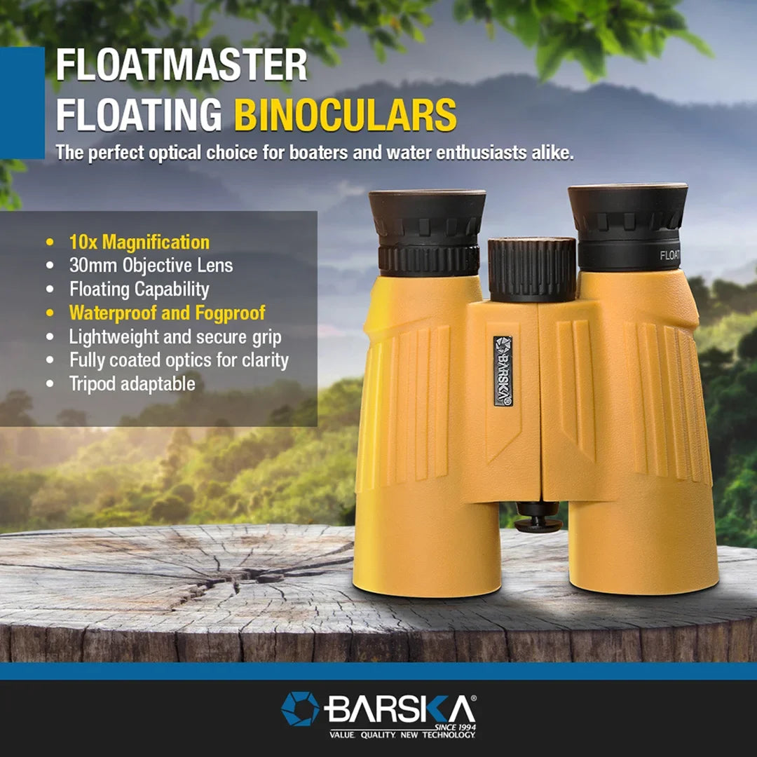 10x30mm WP Yellow Floatmaster Floating Binoculars | AB11092
