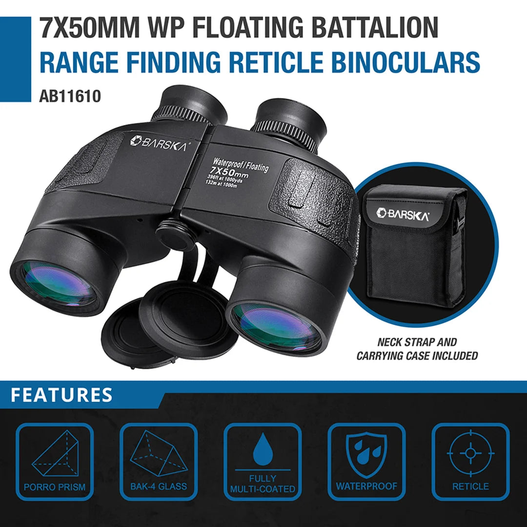 7x50mm WP Floating Battalion Range Finding Reticle Binoculars | AB11610