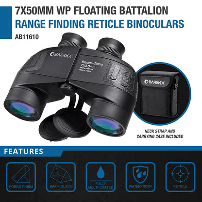 7x50mm WP Floating Battalion Range Finding Reticle Binoculars | AB11610