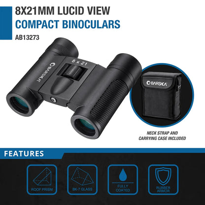 Barska  8x21mm Lucid View Compact Binoculars, 2nd Gen