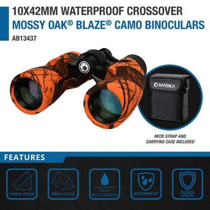 Barska  10x42mm Crossover Waterproof Binoculars, Mossy Oak® Blaze® Camo