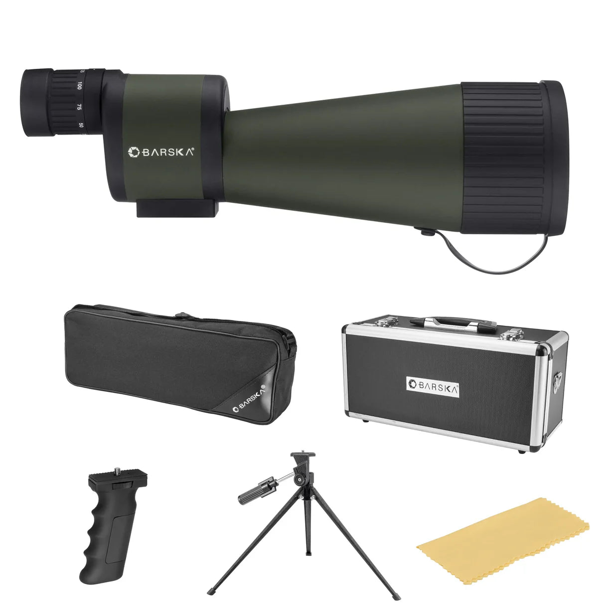 Barska  25-125x88mm Benchmark Waterproof Straight Spotting Scope w/ Soft and Hard Case
