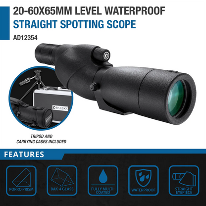 Barska  20-60x65mm Level Waterproof Straight Spotting Scope