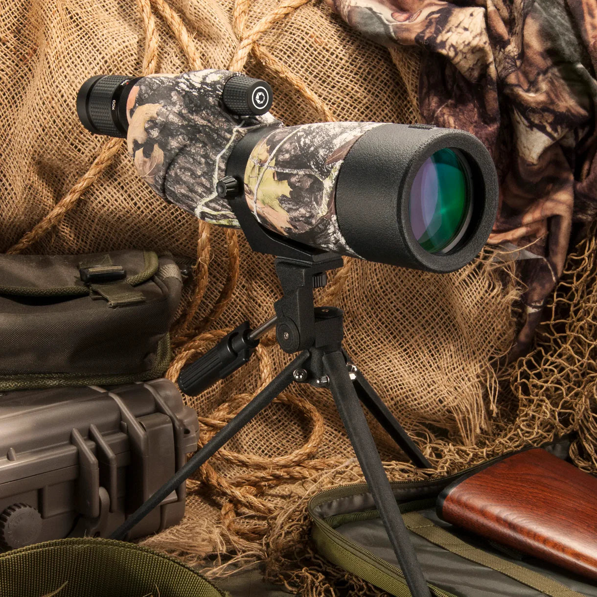 Barska  20-60x65mm Level Waterproof Straight Spotting Scope, Mossy Oak® Break-Up® Camo