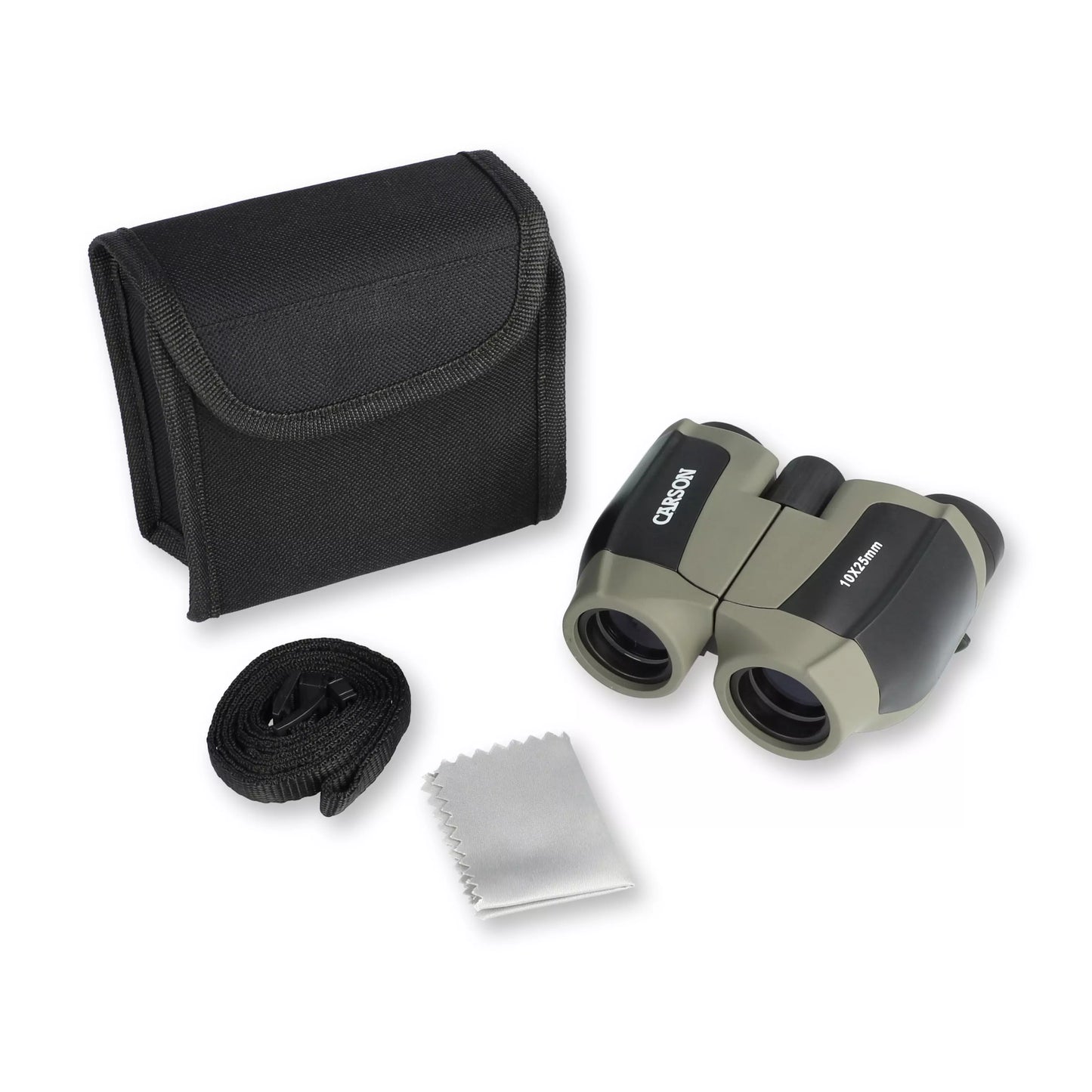 Carson ScoutPlus 10x25mm Binoculars - Compact Porro Prism